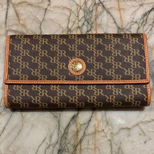 Rioni signature wallet brown Monogram with Gold Accents